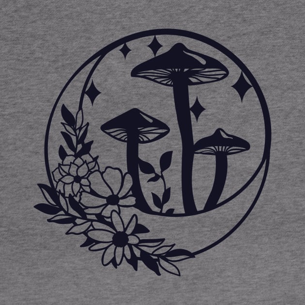 Celestial Fungi and Moon by Mfox Canvas